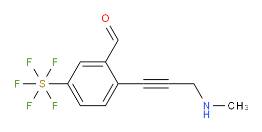 5-(pentafluoromercapto)-2-(3-(methylamino)prop-1-yn-1-yl)benzaldehyde