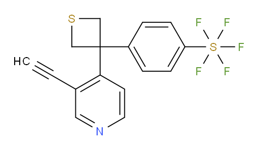 4-(3-(3-ethynylpyridin-4-yl)thietan-3-yl)(pentafluoromercapto)benzene