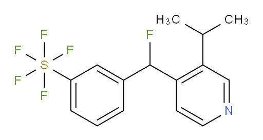 3-(fluoro(3-isopropylpyridin-4-yl)methyl)(pentafluoromercapto)benzene