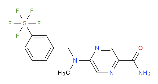 5-((3-(pentafluoromercapto)benzyl)(methyl)amino)pyrazine-2-carboxamide