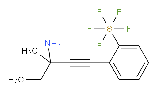 2-(3-amino-3-methylpent-1-yn-1-yl)(pentafluoromercapto)benzene