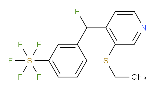 3-((3-(ethylthio)pyridin-4-yl)fluoromethyl)(pentafluoromercapto)benzene