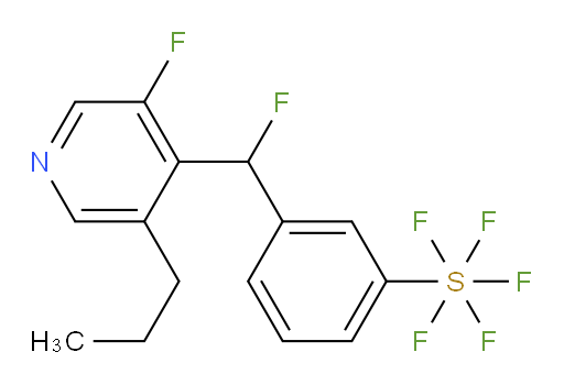 3-(fluoro(3-fluoro-5-propylpyridin-4-yl)methyl)(pentafluoromercapto)benzene