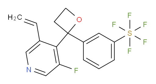 3-(2-(3-fluoro-5-vinylpyridin-4-yl)oxetan-2-yl)(pentafluoromercapto)benzene