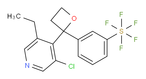 3-(2-(3-chloro-5-ethylpyridin-4-yl)oxetan-2-yl)(pentafluoromercapto)benzene
