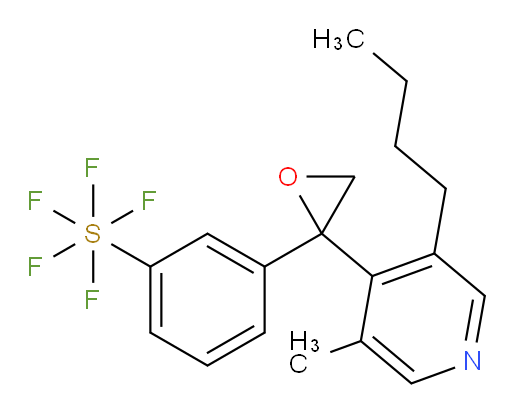 3-(2-(3-butyl-5-methylpyridin-4-yl)oxiran-2-yl)(pentafluoromercapto)benzene