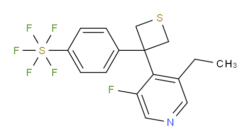 4-(3-(3-ethyl-5-fluoropyridin-4-yl)thietan-3-yl)(pentafluoromercapto)benzene
