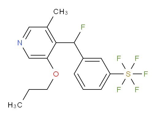 3-(fluoro(3-methyl-5-propoxypyridin-4-yl)methyl)(pentafluoromercapto)benzene