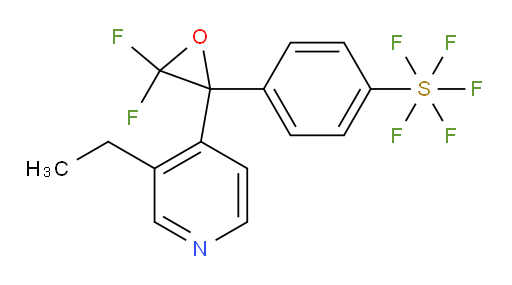 4-(2-(3-ethylpyridin-4-yl)-3,3-difluorooxiran-2-yl)(pentafluoromercapto)benzene