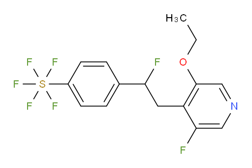 4-(2-(3-ethoxy-5-fluoropyridin-4-yl)-1-fluoroethyl)(pentafluoromercapto)benzene
