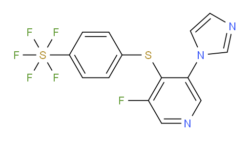 4-((3-fluoro-5-(1H-imidazol-1-yl)pyridin-4-yl)thio)(pentafluoromercapto)benzene