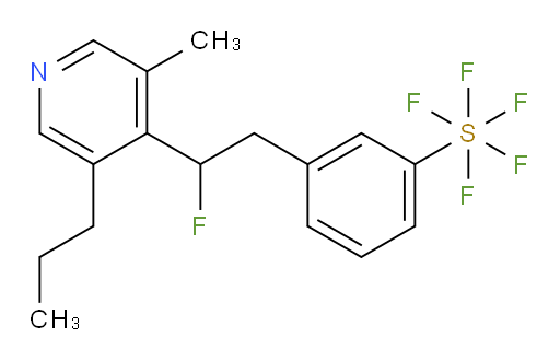 3-(2-fluoro-2-(3-methyl-5-propylpyridin-4-yl)ethyl)(pentafluoromercapto)benzene