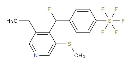 4-((3-ethyl-5-(methylthio)pyridin-4-yl)fluoromethyl)(pentafluoromercapto)benzene