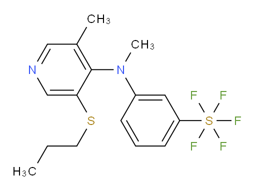 3-(methyl(3-methyl-5-(propylthio)pyridin-4-yl)amino)(pentafluoromercapto)benzene