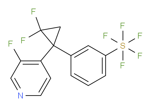 3-(2,2-difluoro-1-(3-fluoropyridin-4-yl)cyclopropyl)(pentafluoromercapto)benzene