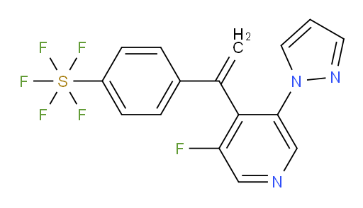 4-(1-(3-fluoro-5-(1H-pyrazol-1-yl)pyridin-4-yl)vinyl)(pentafluoromercapto)benzene