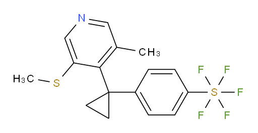 4-(1-(3-methyl-5-(methylthio)pyridin-4-yl)cyclopropyl)(pentafluoromercapto)benzene