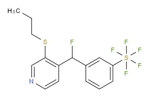 3-(fluoro(3-(propylthio)pyridin-4-yl)methyl)(pentafluoromercapto)benzene