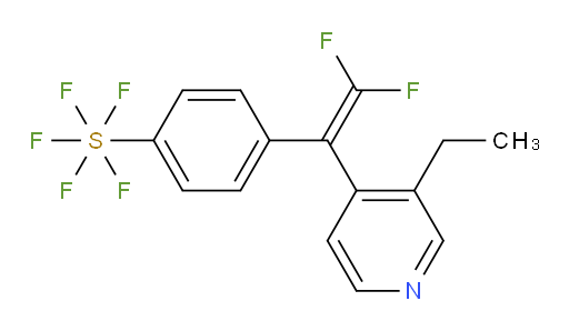 4-(1-(3-ethylpyridin-4-yl)-2,2-difluorovinyl)(pentafluoromercapto)benzene