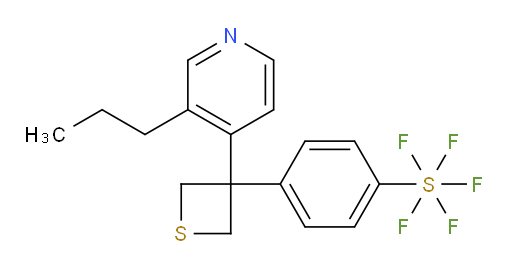 4-(3-(3-propylpyridin-4-yl)thietan-3-yl)(pentafluoromercapto)benzene