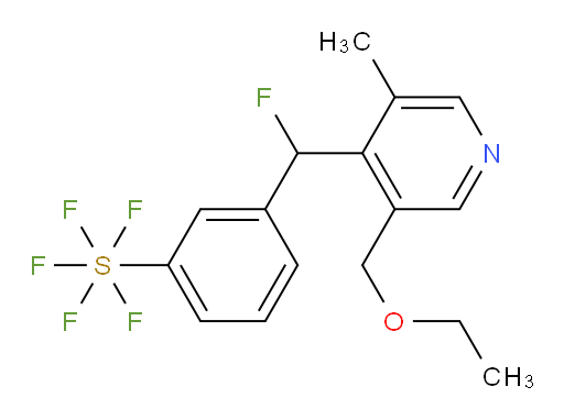 3-((3-(ethoxymethyl)-5-methylpyridin-4-yl)fluoromethyl)(pentafluoromercapto)benzene
