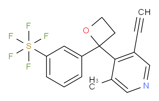 3-(2-(3-ethynyl-5-methylpyridin-4-yl)oxetan-2-yl)(pentafluoromercapto)benzene
