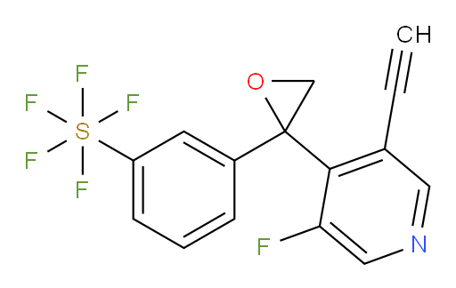 3-(2-(3-ethynyl-5-fluoropyridin-4-yl)oxiran-2-yl)(pentafluoromercapto)benzene