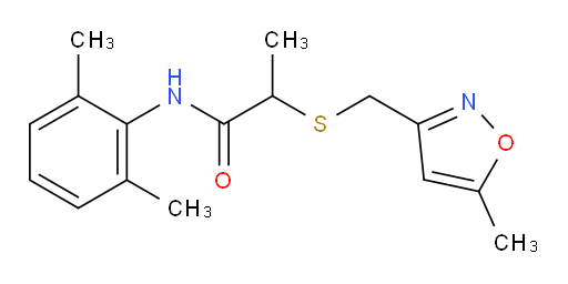 N-(2,6-dimethylphenyl)-2-(((5-methylisoxazol-3-yl)methyl)thio)propanamide