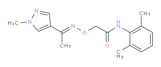 (E)-N-(2,6-dimethylphenyl)-2-(((1-(1-methyl-1H-pyrazol-4-yl)ethylidene)amino)oxy)acetamide