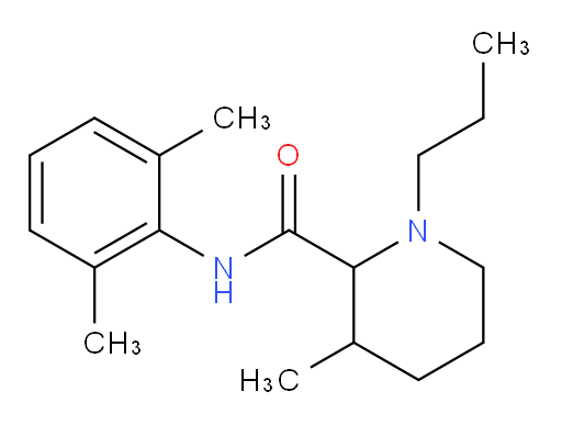 N-(2,6-dimethylphenyl)-3-methyl-1-propylpiperidine-2-carboxamide