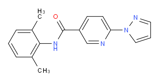 N-(2,6-dimethylphenyl)-6-(1H-pyrazol-1-yl)nicotinamide