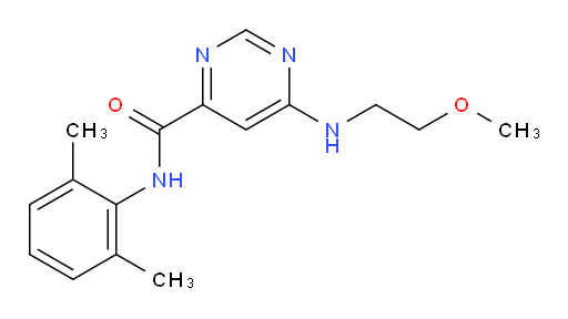N-(2,6-dimethylphenyl)-6-((2-methoxyethyl)amino)pyrimidine-4-carboxamide