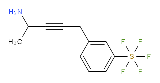 3-(4-aminopent-2-yn-1-yl)(pentafluoromercapto)benzene