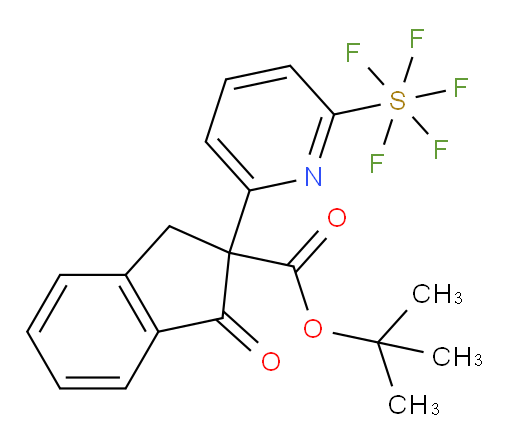 tert-butyl 2-(6-(pentafluoromercapto)pyridin-2-yl)-1-oxo-2,3-dihydro-1H-indene-2-carboxylate