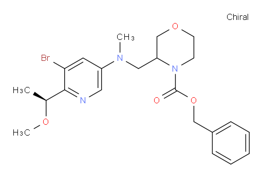 benzyl 3-(((5-bromo-6-((S)-1-methoxyethyl)pyridin-3-yl)(methyl)amino)methyl)morpholine-4-carboxylate