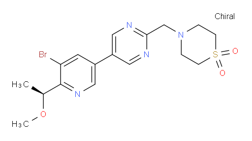 (S)-4-((5-(5-bromo-6-(1-methoxyethyl)pyridin-3-yl)pyrimidin-2-yl)methyl)thiomorpholine 1,1-dioxide