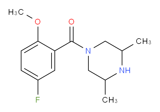 (3,5-dimethylpiperazin-1-yl)(5-fluoro-2-methoxyphenyl)methanone