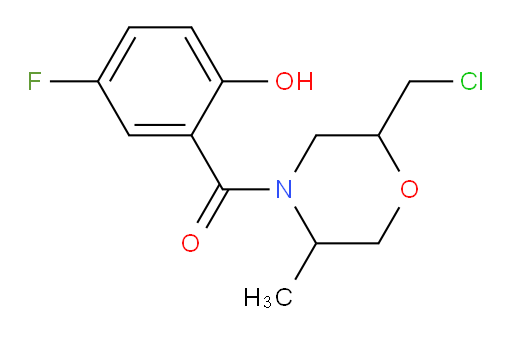 (2-(chloromethyl)-5-methylmorpholino)(5-fluoro-2-hydroxyphenyl)methanone