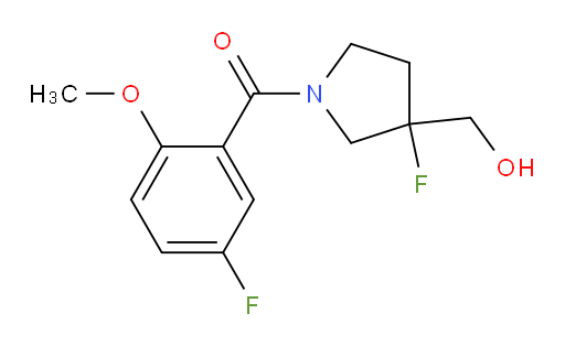 (5-fluoro-2-methoxyphenyl)(3-fluoro-3-(hydroxymethyl)pyrrolidin-1-yl)methanone