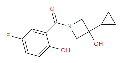 (3-cyclopropyl-3-hydroxyazetidin-1-yl)(5-fluoro-2-hydroxyphenyl)methanone