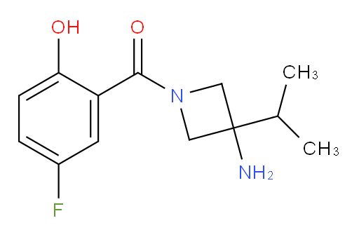 (3-amino-3-isopropylazetidin-1-yl)(5-fluoro-2-hydroxyphenyl)methanone