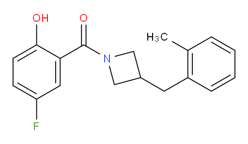 (5-fluoro-2-hydroxyphenyl)(3-(2-methylbenzyl)azetidin-1-yl)methanone