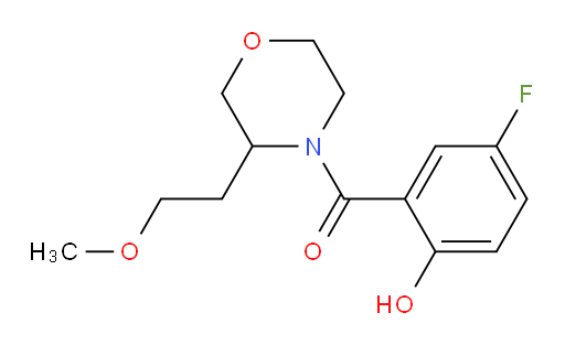 (5-fluoro-2-hydroxyphenyl)(3-(2-methoxyethyl)morpholino)methanone