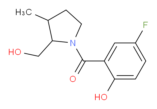 (5-fluoro-2-hydroxyphenyl)(2-(hydroxymethyl)-3-methylpyrrolidin-1-yl)methanone