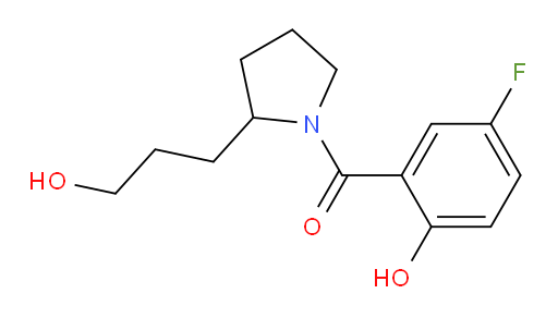 (5-fluoro-2-hydroxyphenyl)(2-(3-hydroxypropyl)pyrrolidin-1-yl)methanone