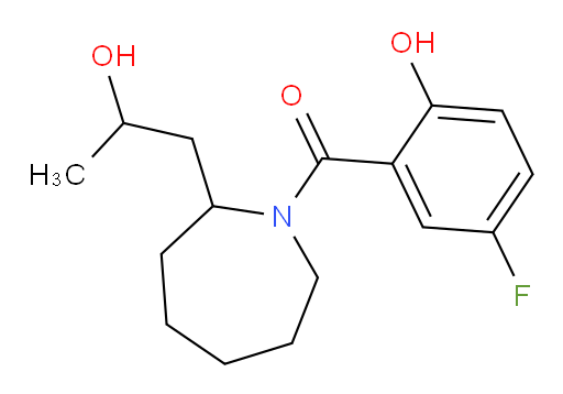(5-fluoro-2-hydroxyphenyl)(2-(2-hydroxypropyl)azepan-1-yl)methanone