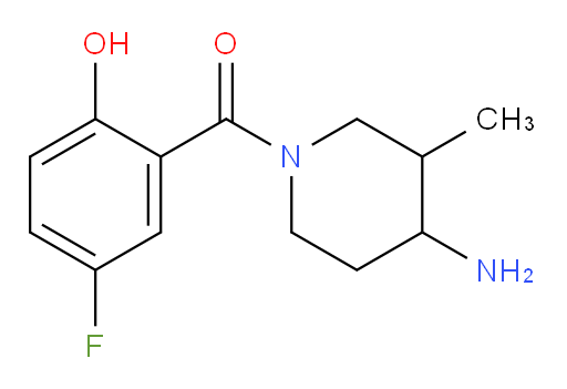 (4-amino-3-methylpiperidin-1-yl)(5-fluoro-2-hydroxyphenyl)methanone