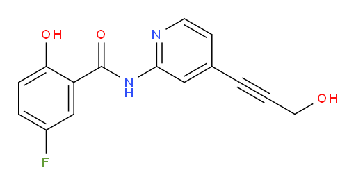 5-fluoro-2-hydroxy-N-(4-(3-hydroxyprop-1-yn-1-yl)pyridin-2-yl)benzamide
