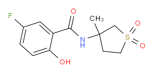 5-fluoro-2-hydroxy-N-(3-methyl-1,1-dioxidotetrahydrothiophen-3-yl)benzamide