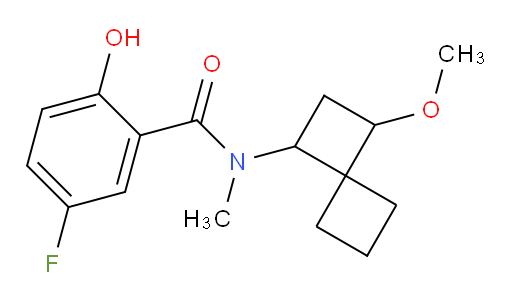 5-fluoro-2-hydroxy-N-(3-methoxyspiro[3.3]heptan-1-yl)-N-methylbenzamide